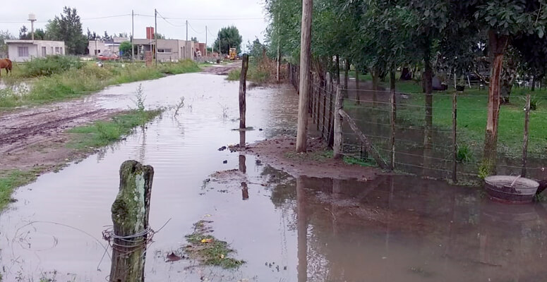 Calles de El Taladro inundadas.