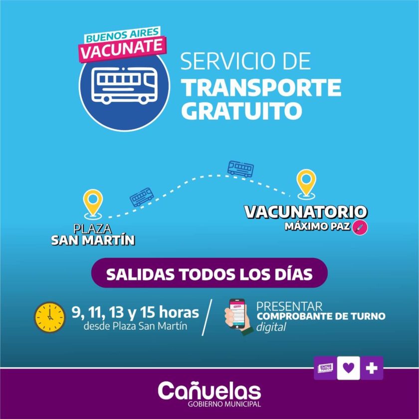 vacunate transporte gratuito promo | CañuelasNews
