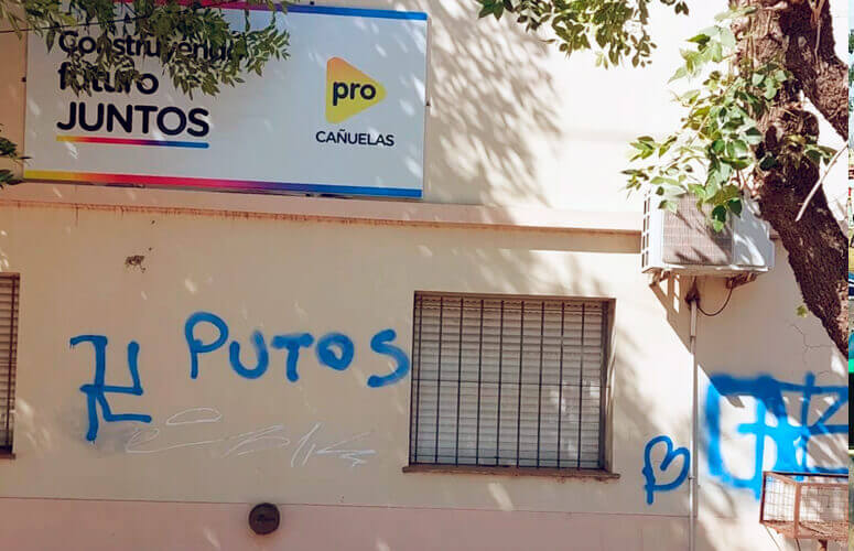 Vandalismo en el local del PRO de Carlos Alvarez