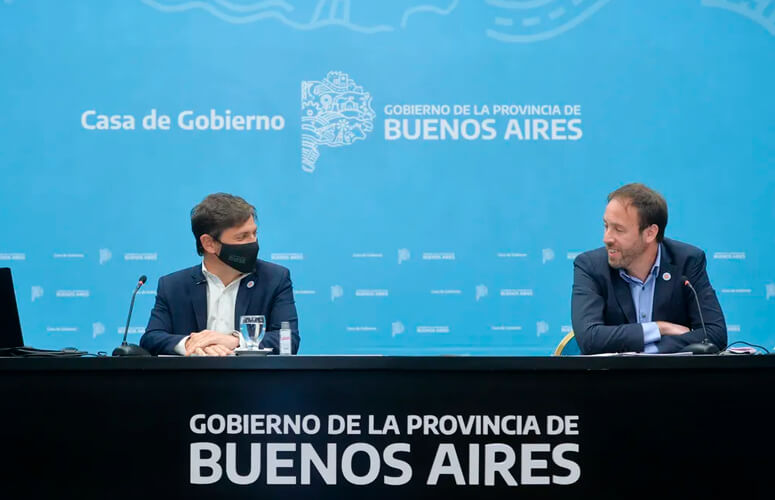 Kicillof junto a López durante uno de los tantos anuncios hechos en pandemia.
