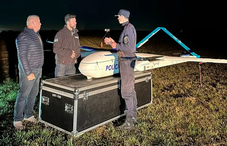 Operativos con drones realizados por personal de seguridad en Cañuelas